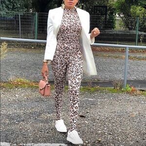 NWT Zara Women’s Leopard Print One Piece Sz M